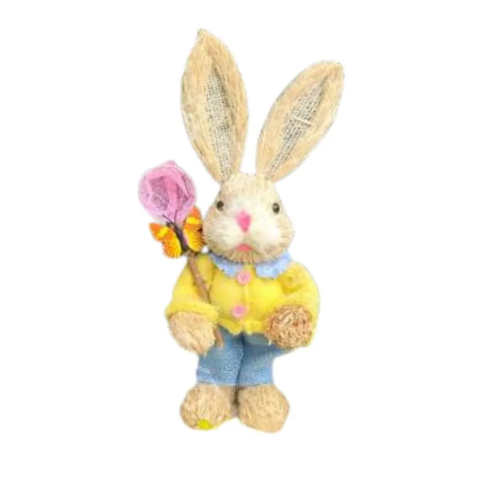 35cm Handmade Straw Rabbit Straw Bunny for Easter Day Artificial Animal Home Furnishing Shop Decoration, Bunny 5