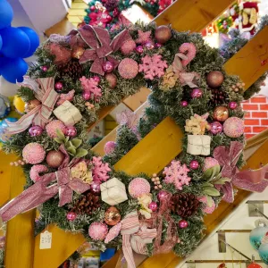90cm Christmas Wreath Pink