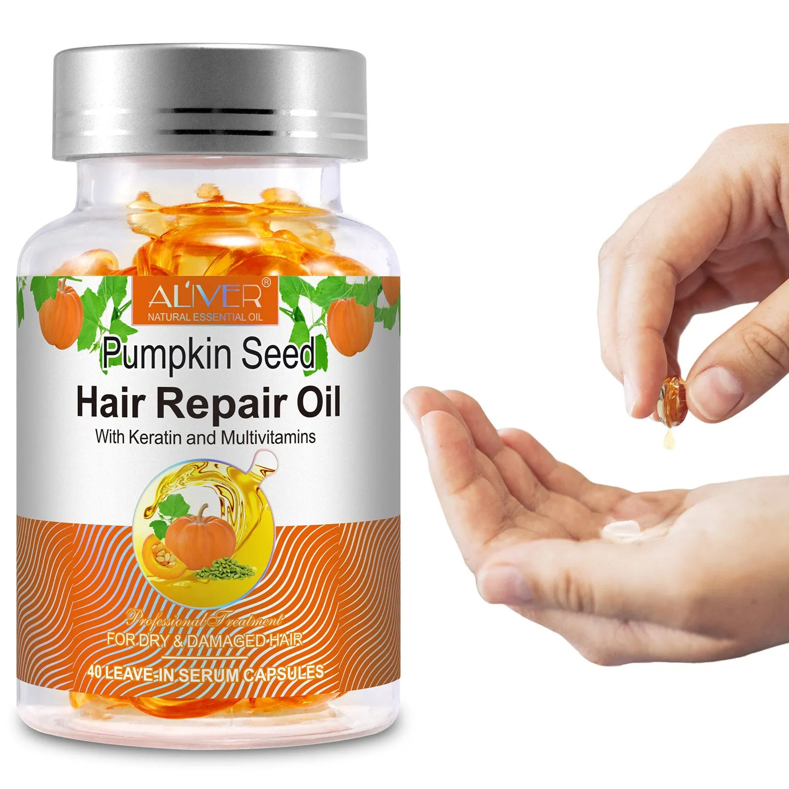 Aliver Pumpkin Seed Hair Repair Oil Capsules - 2Pack
