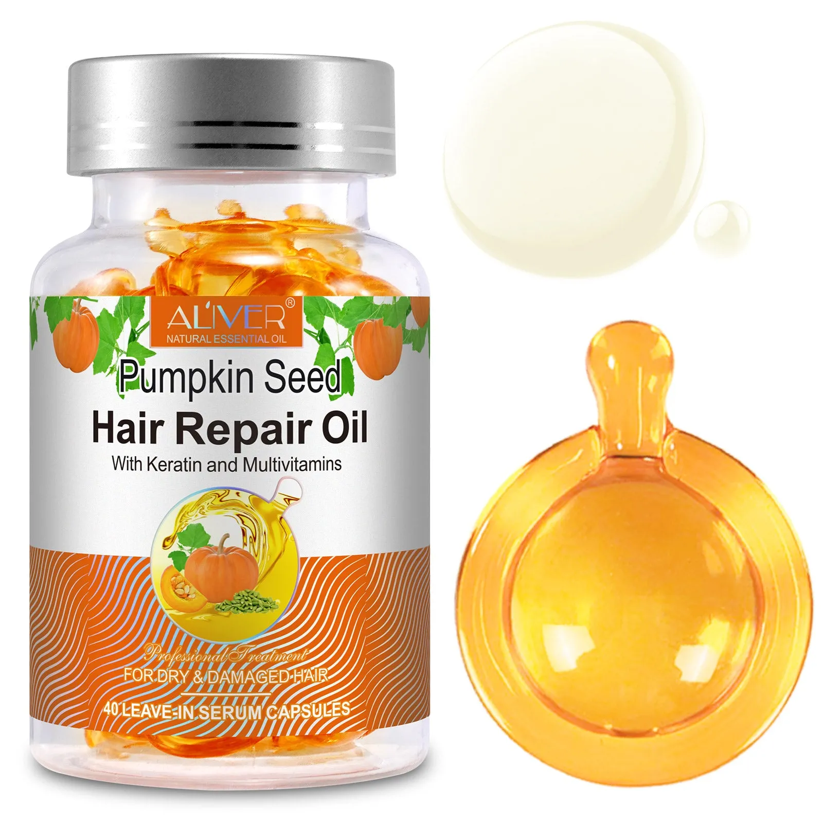 Aliver Pumpkin Seed Hair Repair Oil Capsules - 2Pack