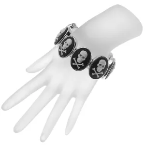 Crystal and Chrome Skull Bracelet (Reboot)