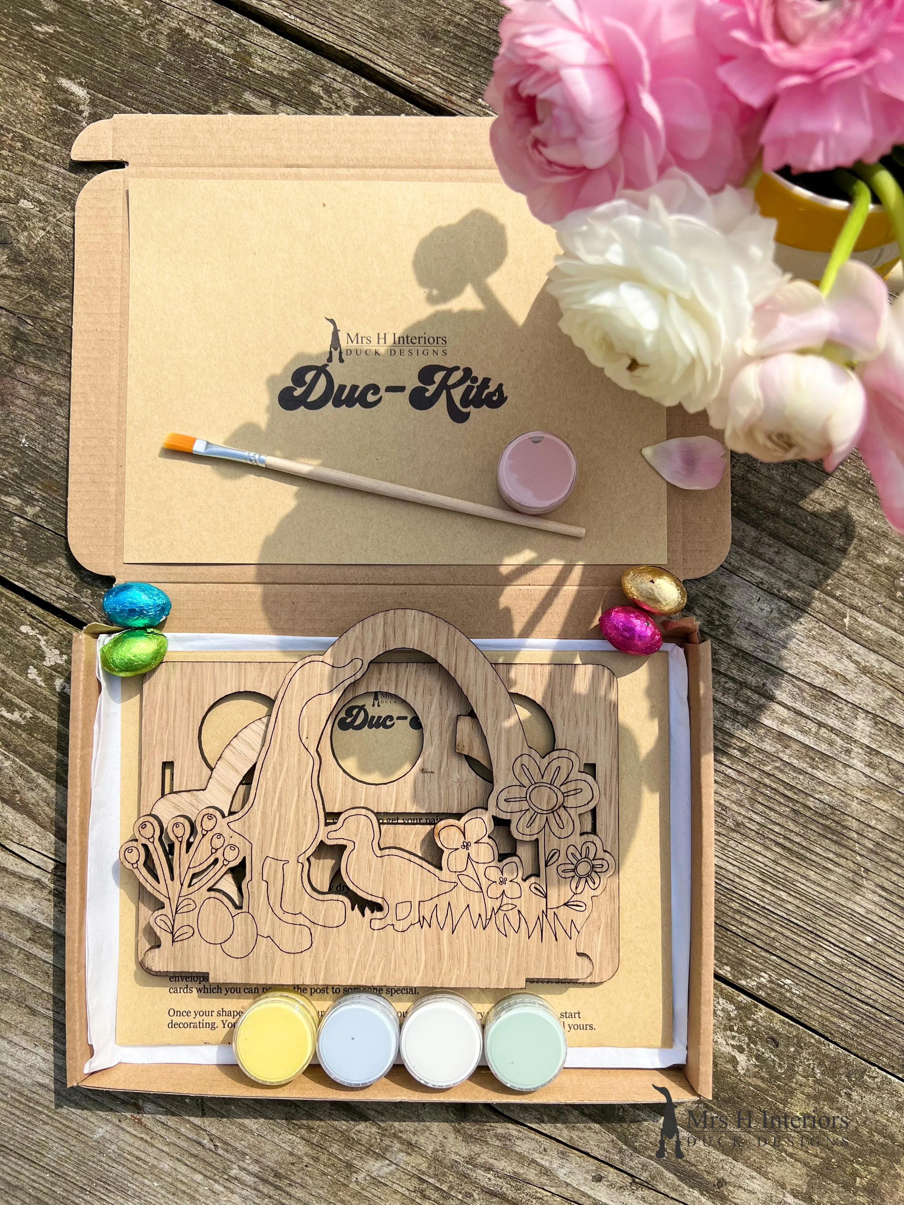 Easter Egg Collection Craft Kit - Wooden Paint Your Own Activity Gift Set by Mrs H The Duck Lady - seasonal craft kit