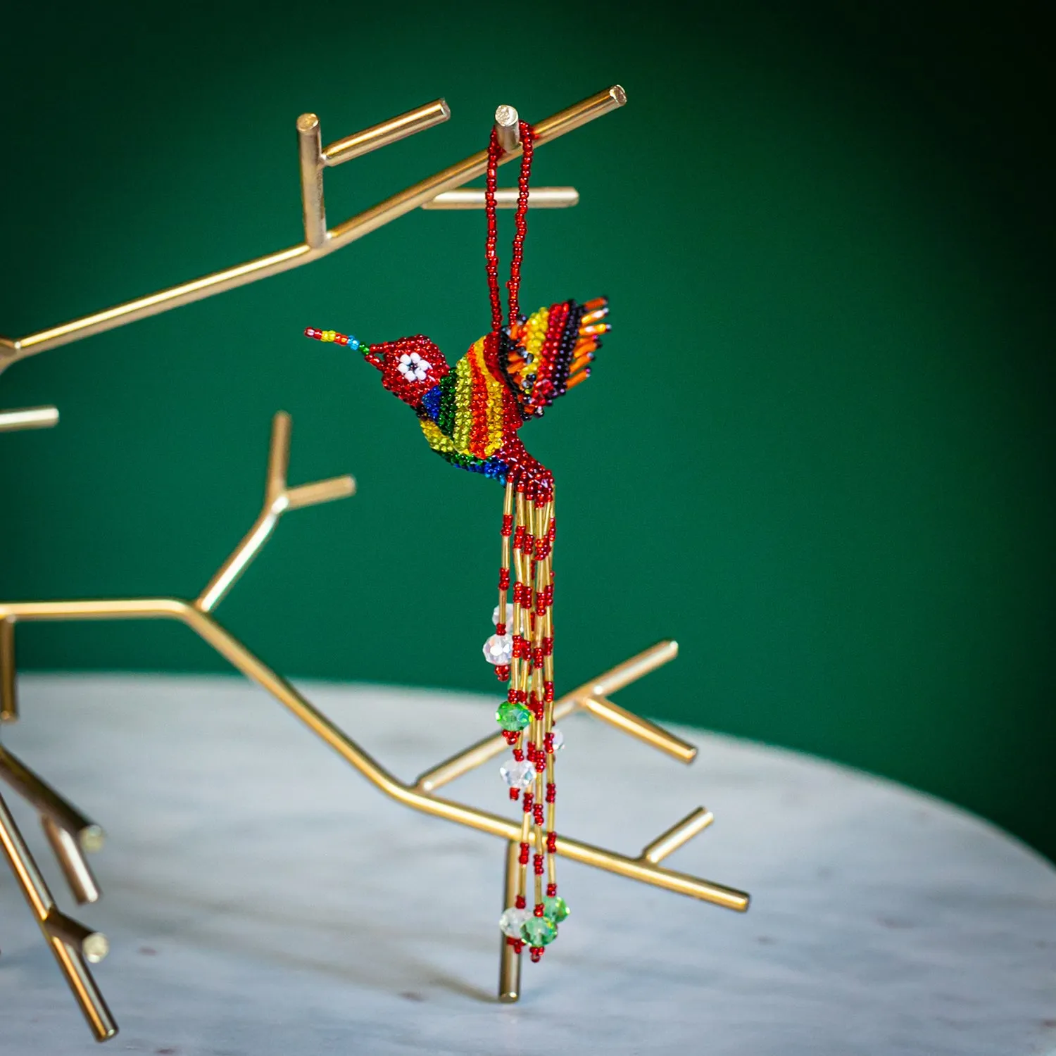 Large Beaded Hummingbird Ornament