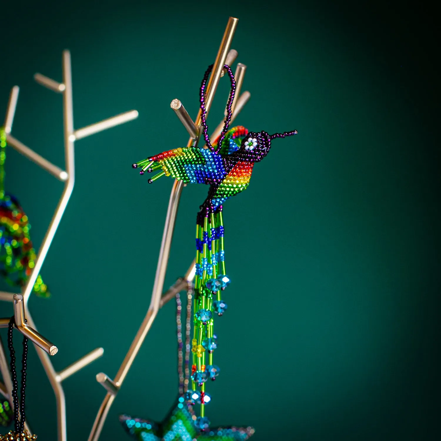 Large Beaded Hummingbird Ornament