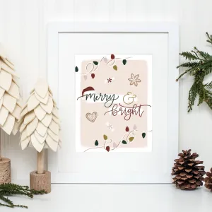 Merry & Bright Lights Art Print