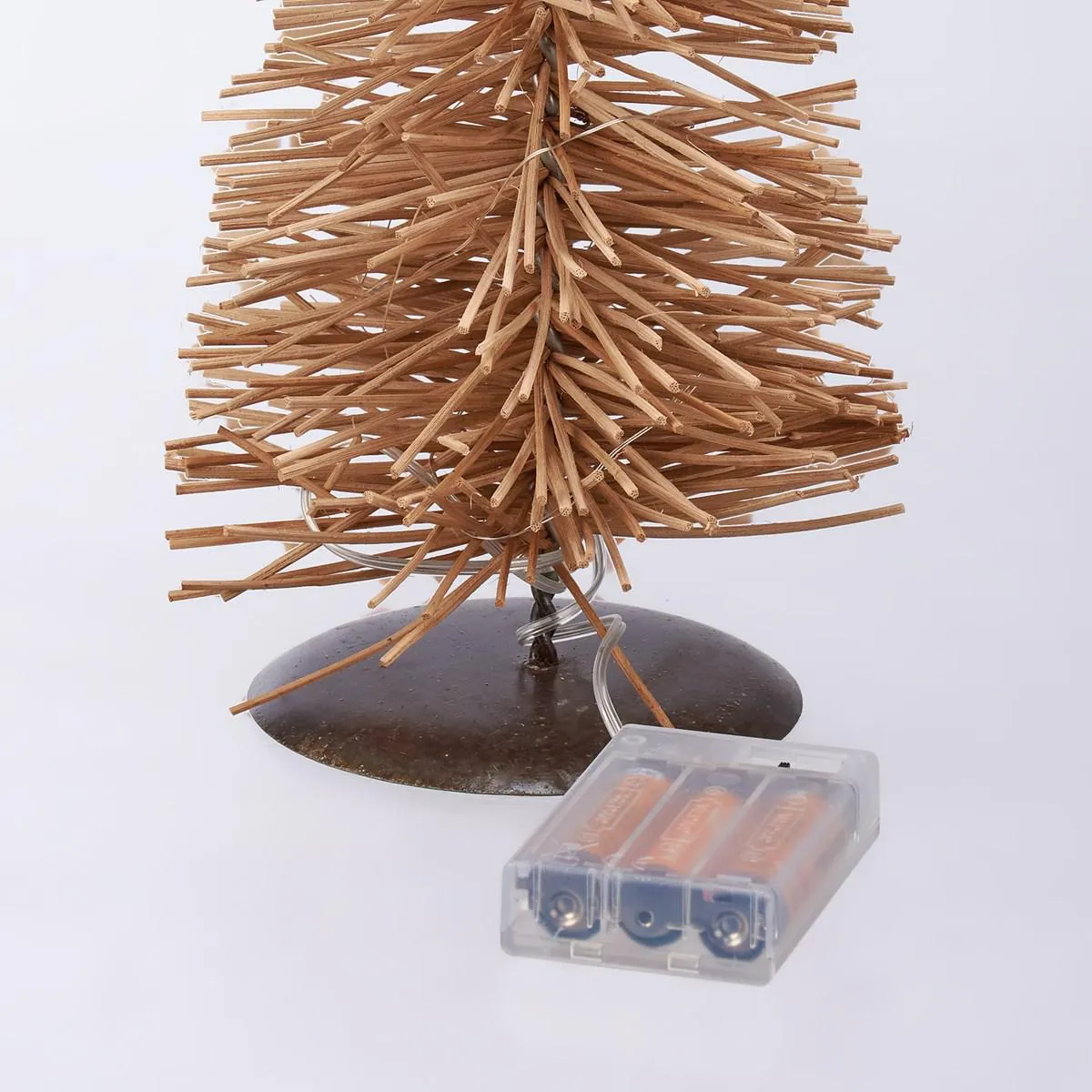RATTAN LIGHTED TREE SET
