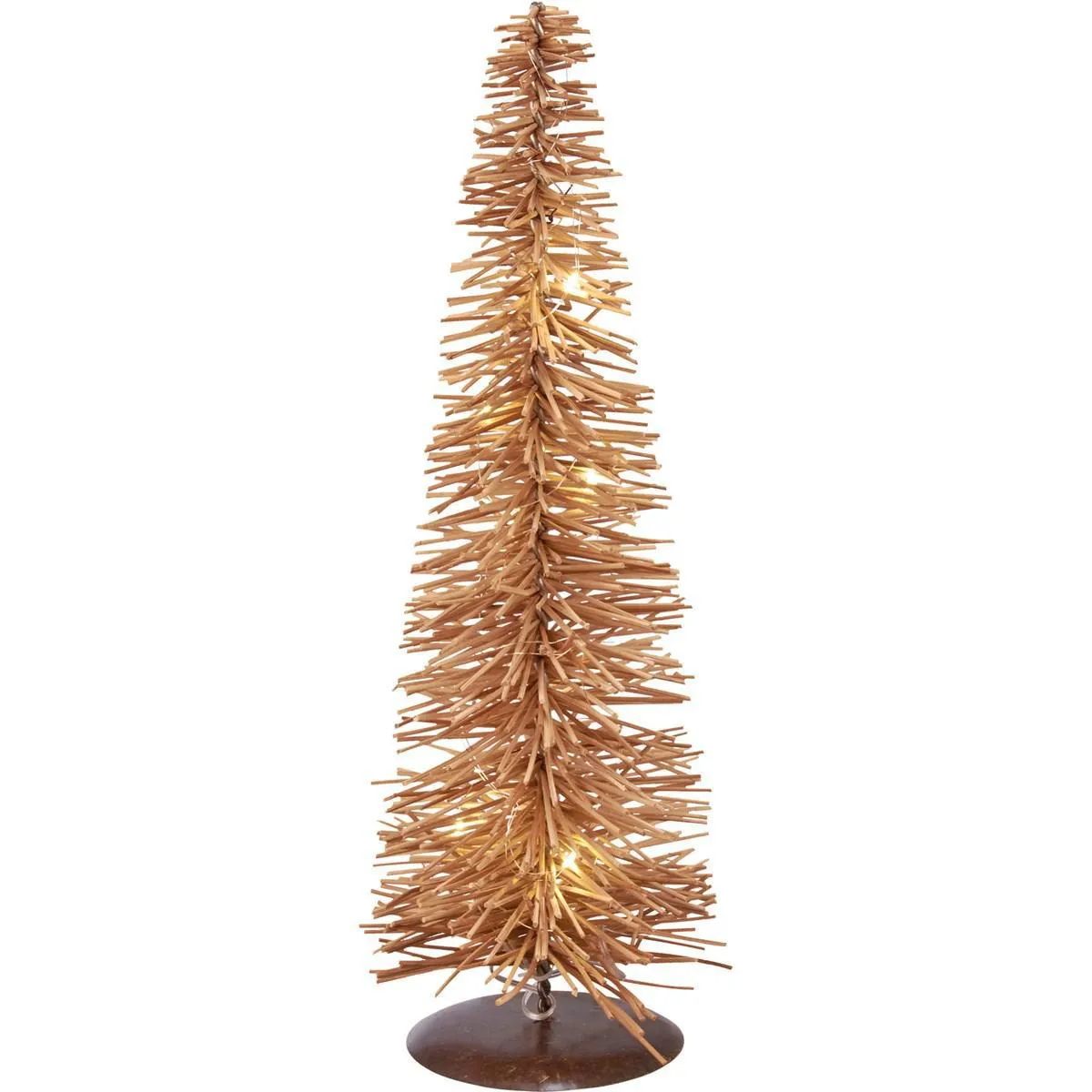 RATTAN LIGHTED TREE SET