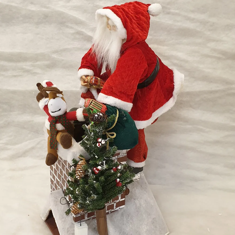 Santa on the chimney top